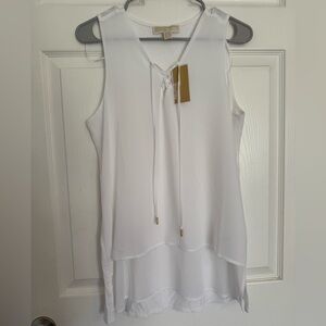 Michael Kors White layered Sleeveless Top
